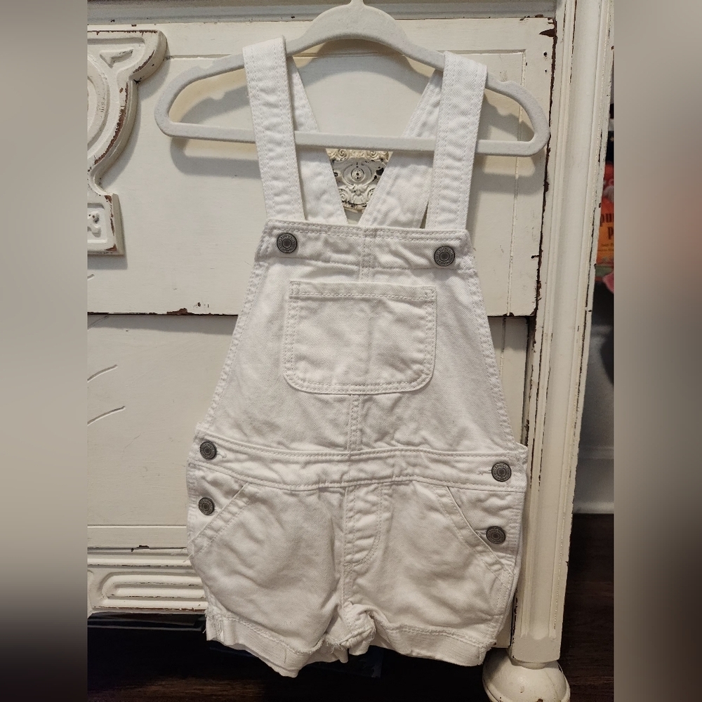 Gap White Denim Overalls